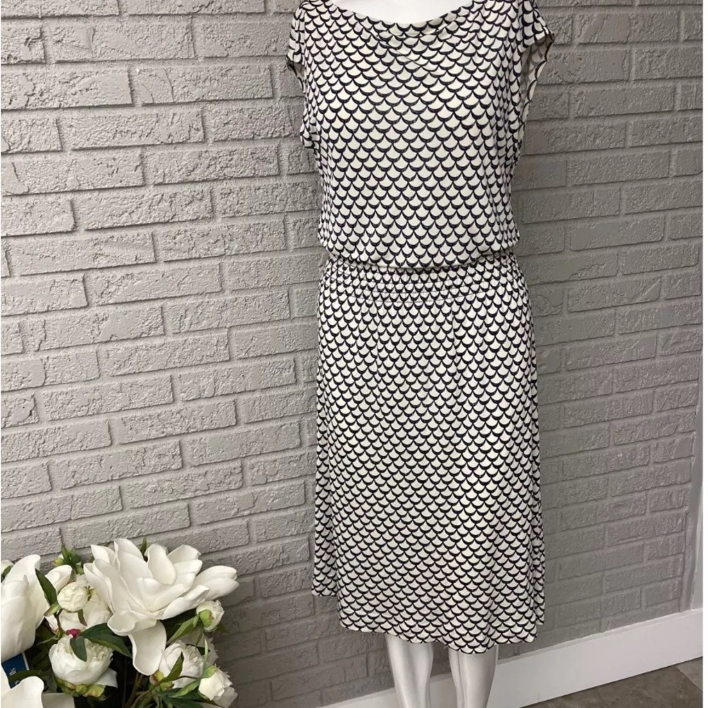 Tory Burch Justina Scallop Print Dress Size S